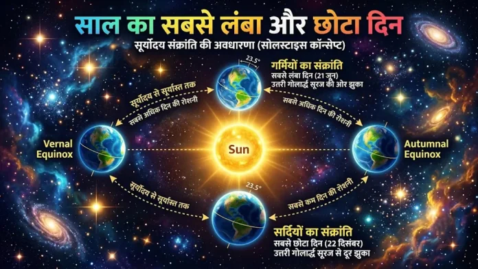 साल का सबसे लंबा दिन और सबसे छोटा दिन - पृथ्वी और सूर्य का परिभ्रमण