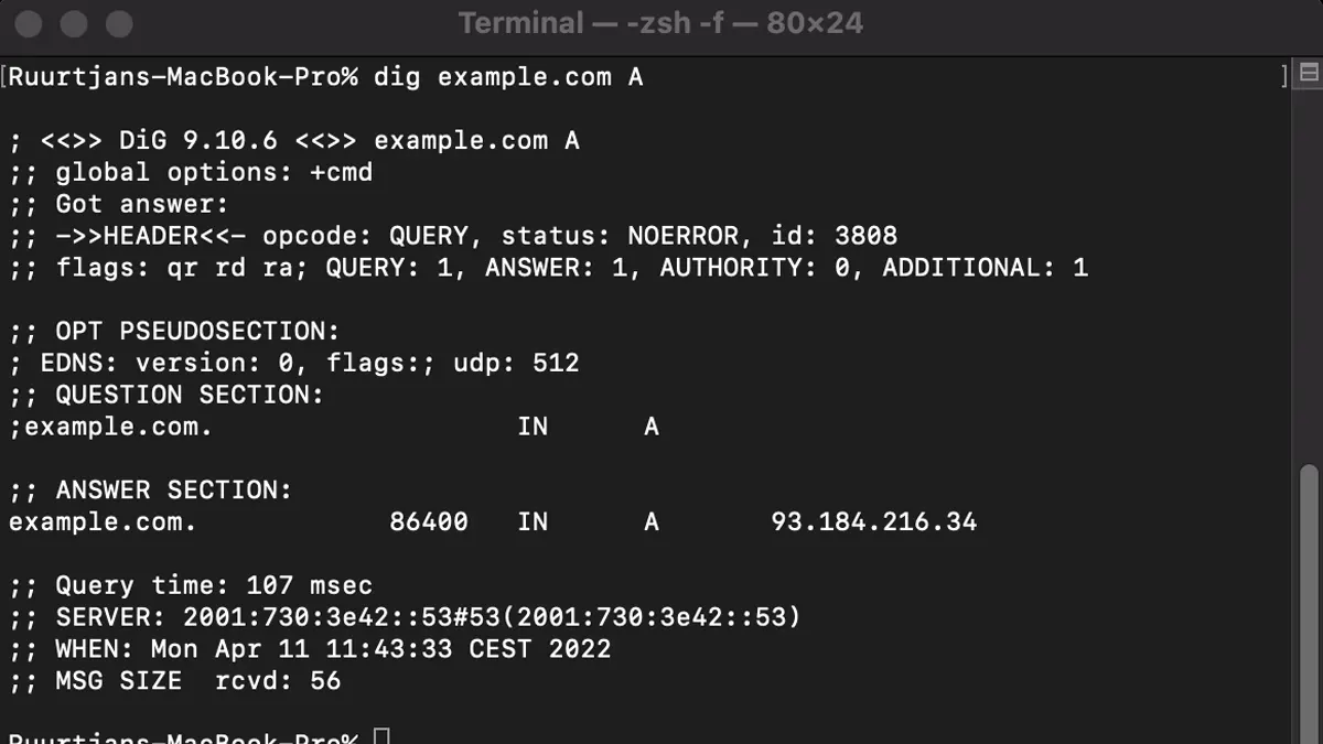 Screenshot of IP Address Lookup Tools