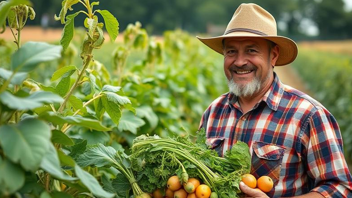 Happy farmer