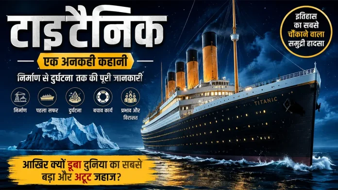 टाइटैनिक जहाज का इतिहास, निर्माण, पहली यात्रा और हिमखंड से टकराकर डूबने की कहानी