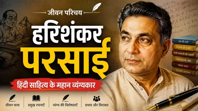 हरिशंकर परसाई का जीवन परिचय और हिंदी साहित्य के महान व्यंग्यकार का चित्र