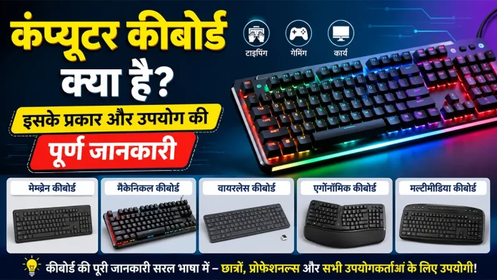 कंप्यूटर कीबोर्ड क्या है?” + “इसके प्रकार और उपयोग की पूर्ण जानकारी
