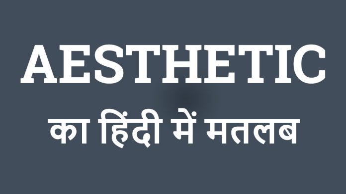 aesthetic meaning in hindi